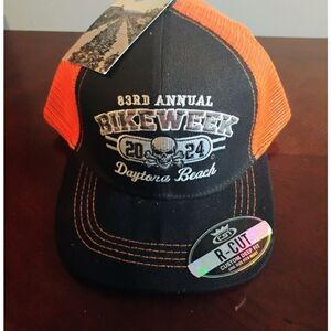 Orange and Black Bike Week Cap